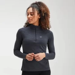 MP Women's Performance Zip Training Top- Black/Charcoal Marl