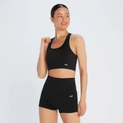 MP Women's Shape Naadloze Kruisband Sport Beha - Zwart