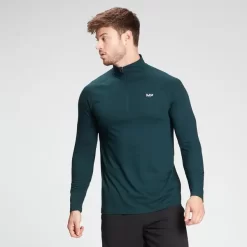MP Men's Performance 1/4 Zip Top - Deep Teal Marl