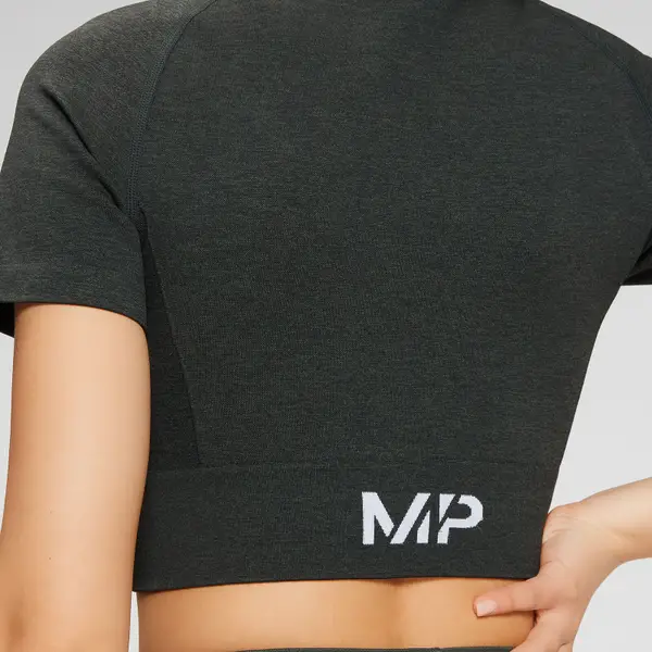 MP Vrouwen Curve Crop T-shirt Met Korte Mouwen - Donker Wijnblad 4 MP Vrouwen Curve Crop T-shirt Met Korte Mouwen - Donker Wijnblad - Afbeelding 4