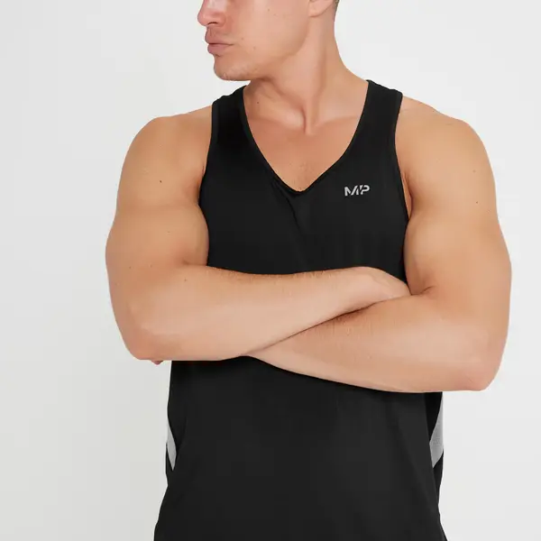 MP Tempo Sportshirt Met Diep Uitgesneden Armsgaten Voor Heren - Zwart 4 MP Tempo Sportshirt Met Diep Uitgesneden Armsgaten Voor Heren - Zwart - Afbeelding 4