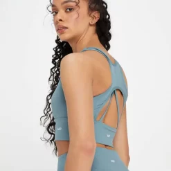 MP Women's Power Langelijn Sport Beha - Kiezelblauw -Beste Sportkleding 13838233 1745008106324274