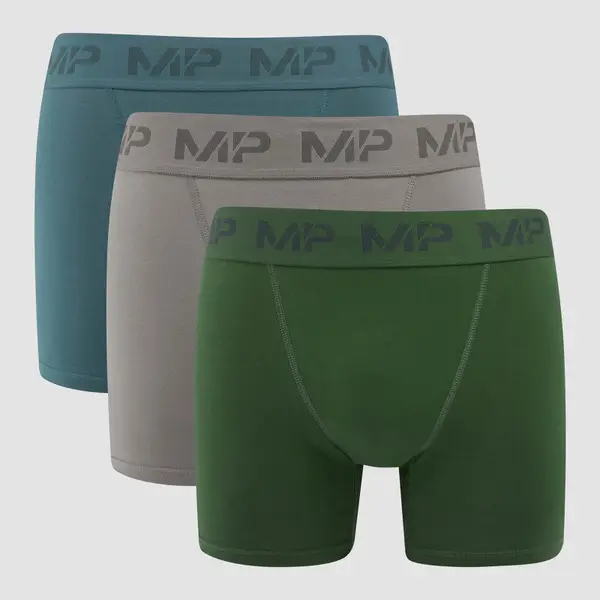MP Boxershorts Voor Heren (3-delig) Carbongrijs/Rookblauw/Donkergroen 1 MP Boxershorts Voor Heren (3-delig) Carbongrijs/Rookblauw/Donkergroen