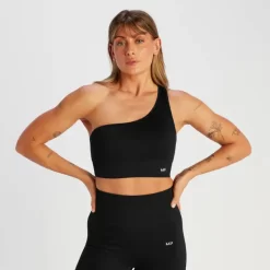 MP Tempo Naadloze Asymetrische Beha Van Ribstof - Zwart