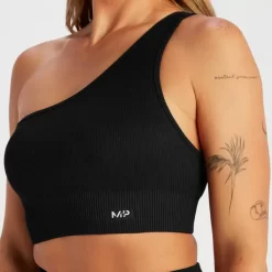 MP Tempo Naadloze Asymetrische Beha Van Ribstof - Zwart -Beste Sportkleding 14021581 1745056652025297