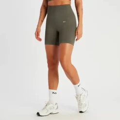 MP Tempo Naadloze Short Van Ribstof Voor Dames - Taupe-groen